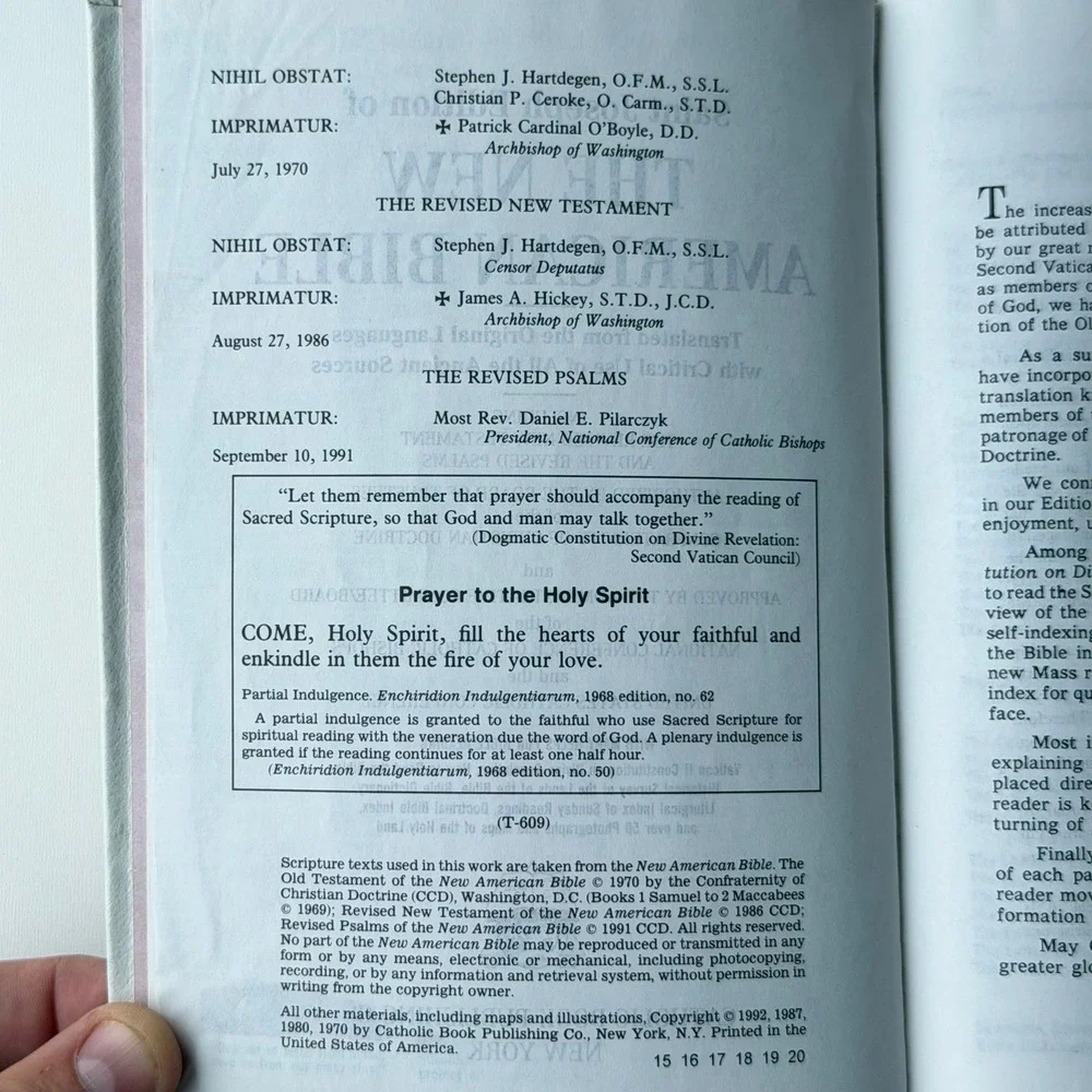 New American Bible Saint Joseph Edition Catholic Book Publishing White Religious